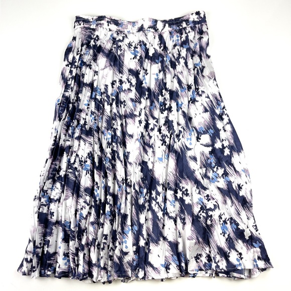 Women’s Time And Tru Blue Abstract Midi Skirt Size Large (12-14) - Picture 2 of 4